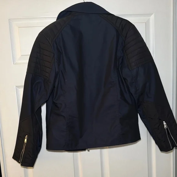 H&M Blue Lightweight Moto Jacket with Asymmetrical Zipper - Picture 5 of 8